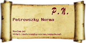 Petrovszky Norma névjegykártya